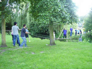 Scouts cross river in Shoreham