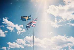 Swedish flag and Union Jack